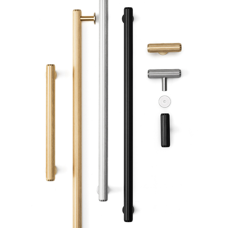 Handtag Rille - Borstad svart