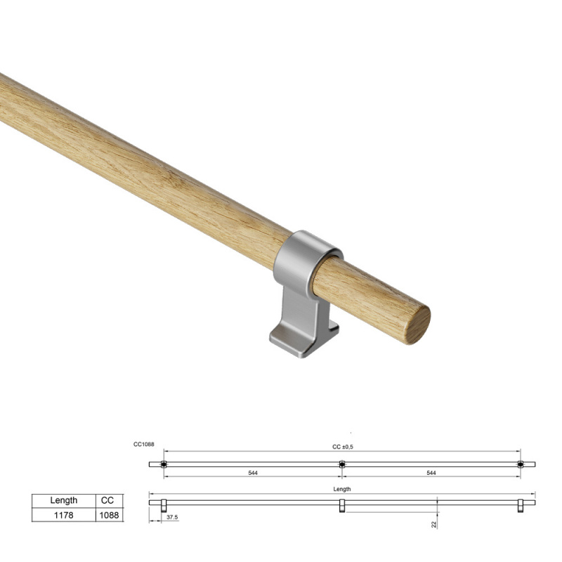 Handtag Bond - Ek/Rostfri look 