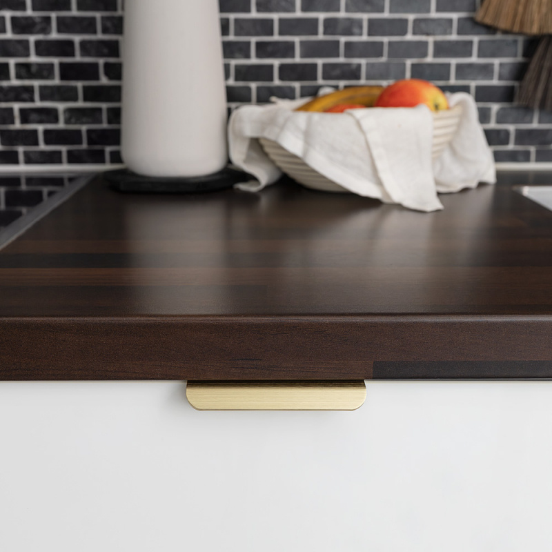 Profilhandtag Roundy - Borstad Mässing