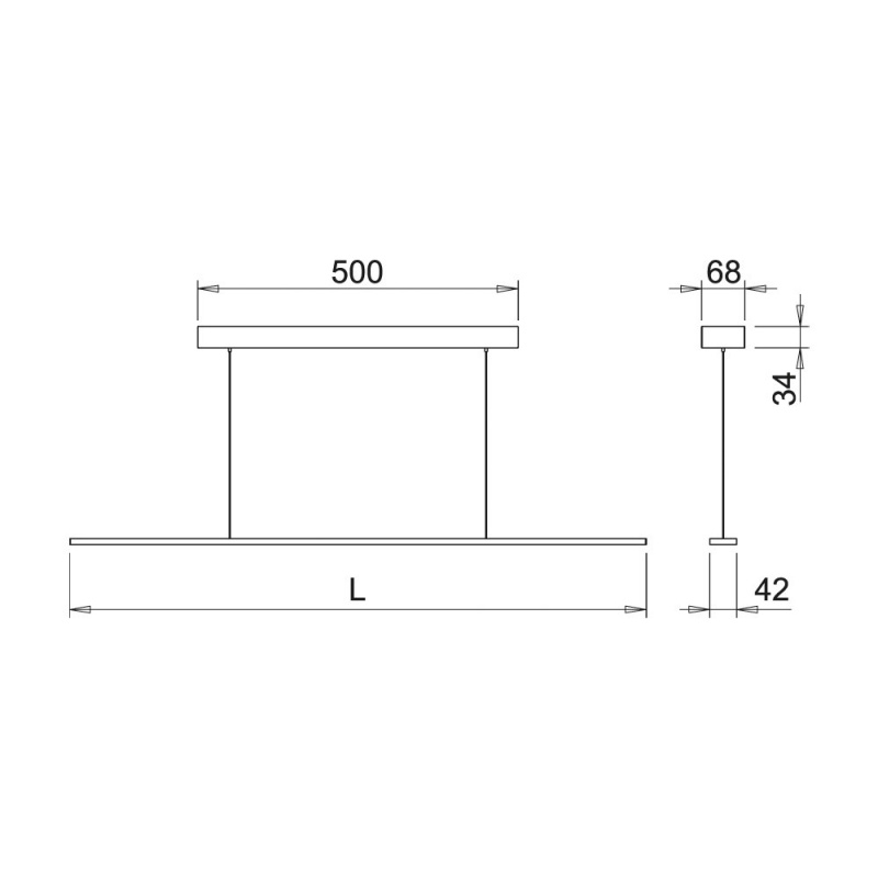 LED-armatur Pendy Dim - 900mm - 2900K - Svart