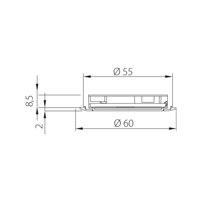 LED-spot Stella Flat - Rostfri look