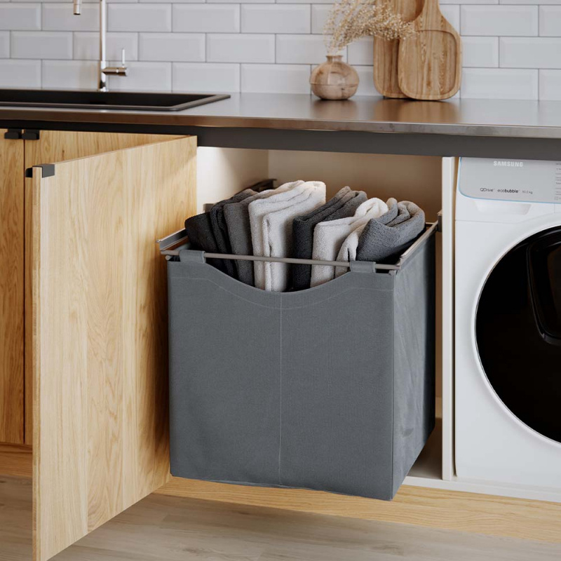 Textilkorg - Hög - Mörkgrå