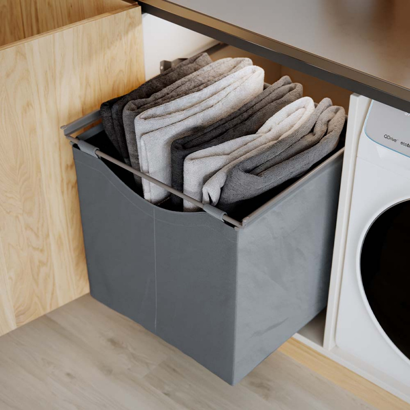 Textilkorg - Hög - Mörkgrå