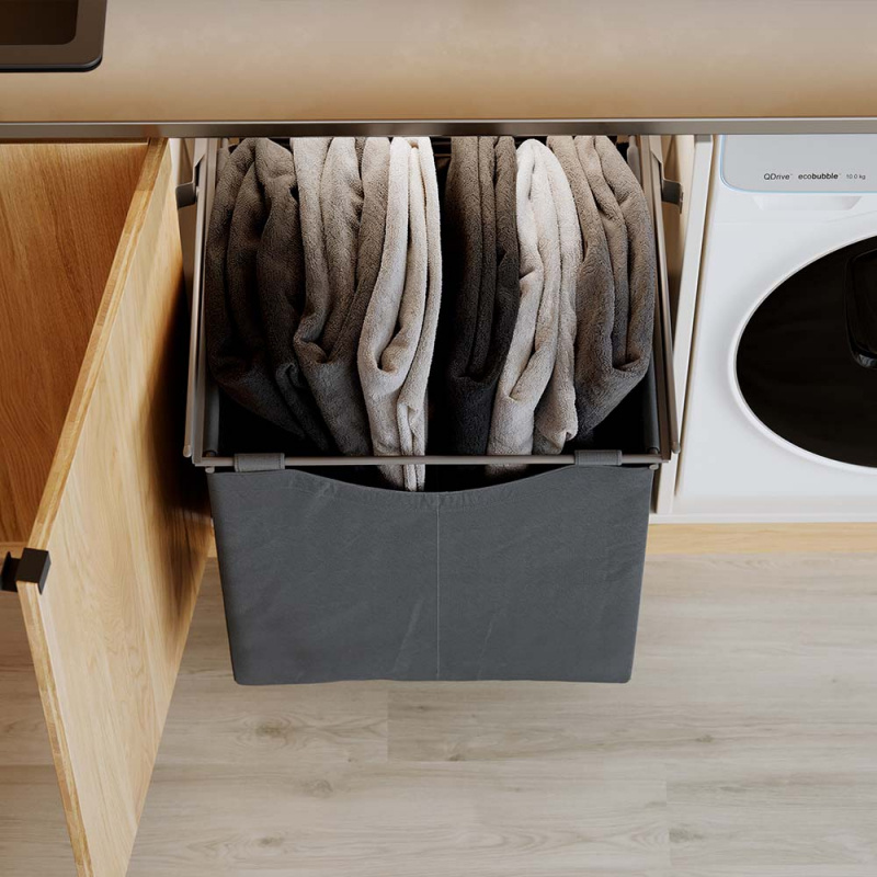 Textilkorg - Hög - Mörkgrå