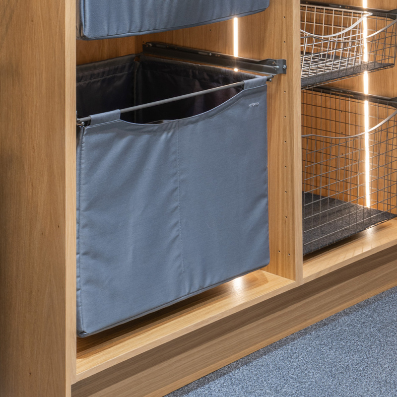 Textilkorg - Hög - Mörkgrå